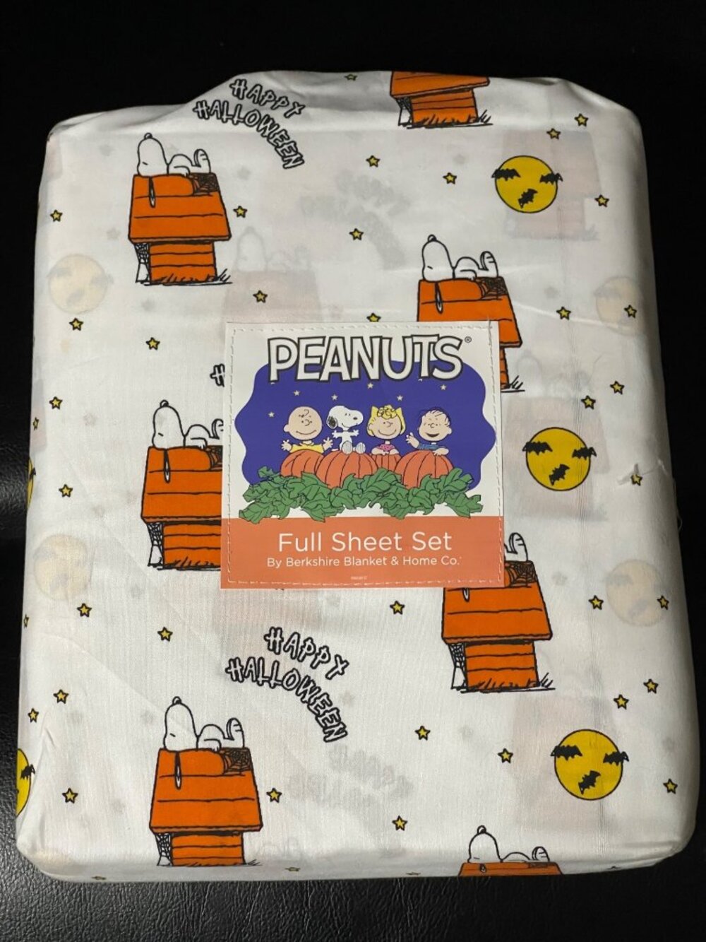 Peanuts Halloween Snoopy Full Sheet Set Polyester Berkshire Blanket Happy Design